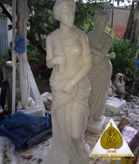 Tượng Cô Gái Bằng Đá Hoàng Quân09